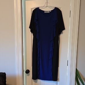 Elegant Blue and Black Dress